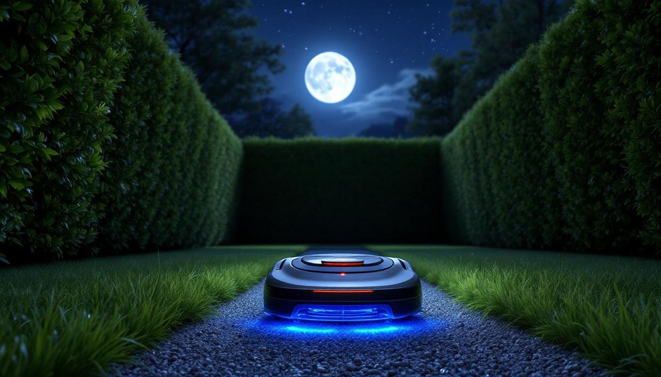 découvrez nos robots de tonte ultra silencieux, parfaits pour une tonte nocturne efficace sans déranger votre tranquillité.