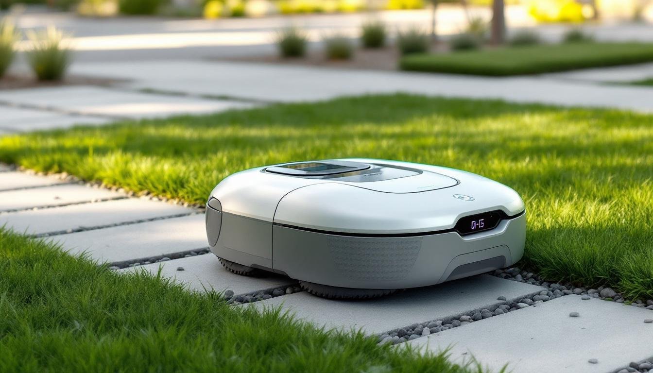 découvrez nos robots tondeuses capables de franchir facilement trottoirs et allées gravillonnées pour un entretien de pelouse sans effort et parfaitement soigné.