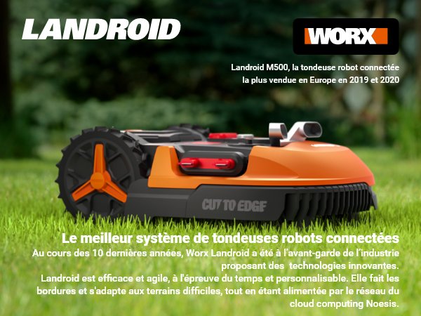 découvrez le robot tondeuse worx m500 connecté, alliant performance et technologie pour un entretien automatique et efficace de votre pelouse.